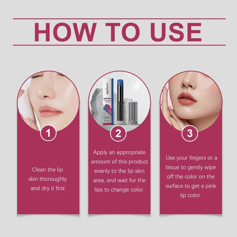 Baume à Lèvres Magique Bleu Nuit – Changement de Couleur