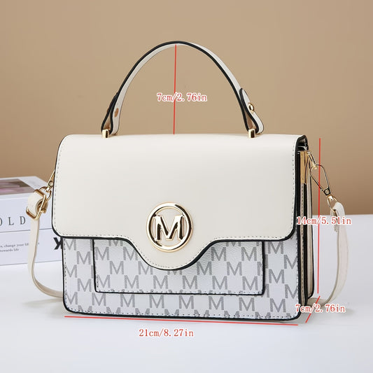 Chic Mini Crossbody Bag for Women - Elegant Square Shoulder Purse with Detachable Strap, Magnetic Closure, and Vintage Print in Multiple Colors - For Fashionable Women - Perfect for Casual Outings, Shopping, and Dating - Idea