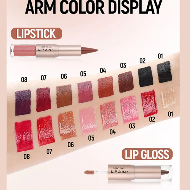 Lipstick & Gloss 2-en-1 – Finition Brillante