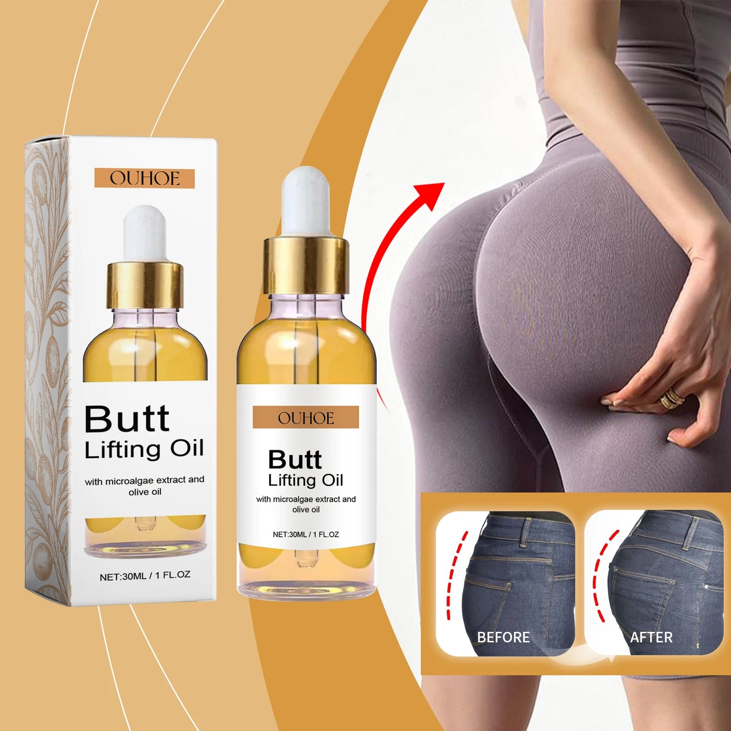 Huile Lifting & Fermeté pour Fesses et Hanches