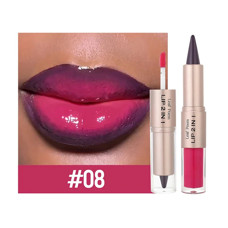 Lipstick & Gloss 2-en-1 – Finition Brillante