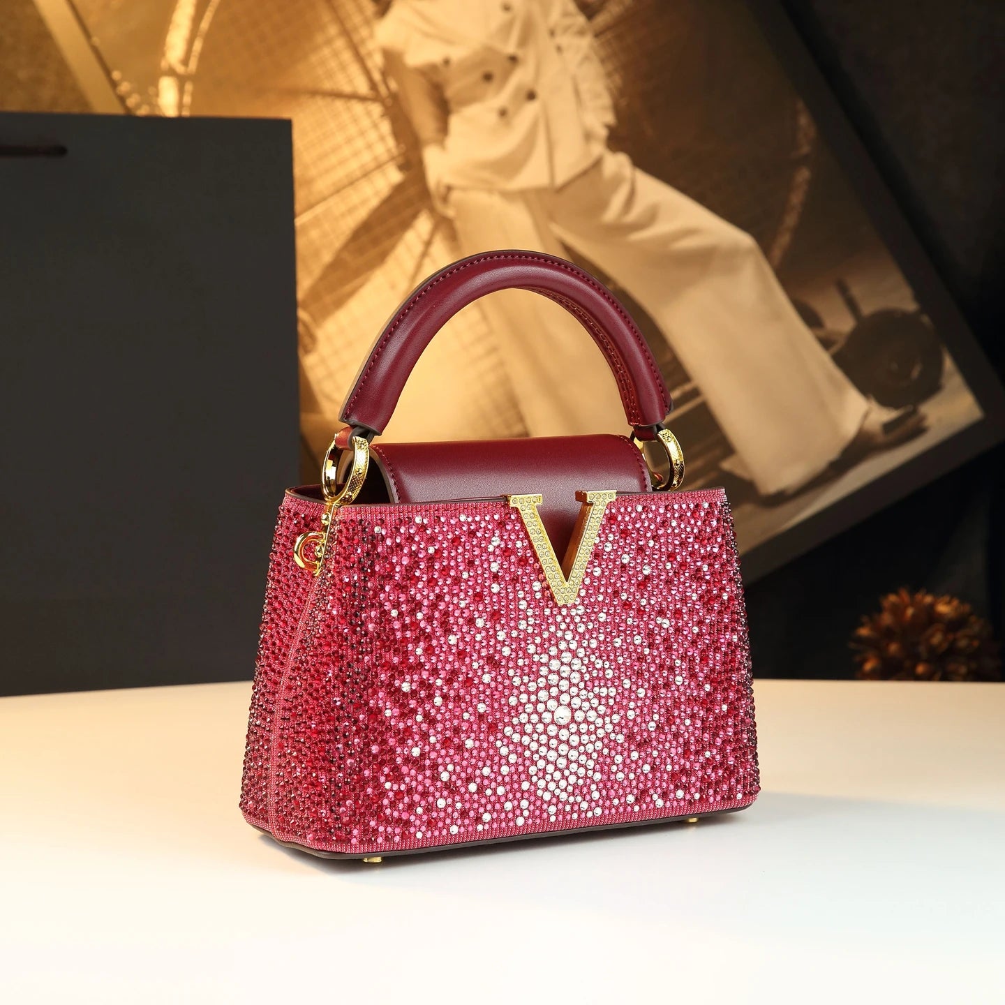 Sac à Main Luxe Brillant à Strass – Collection Glam 2025