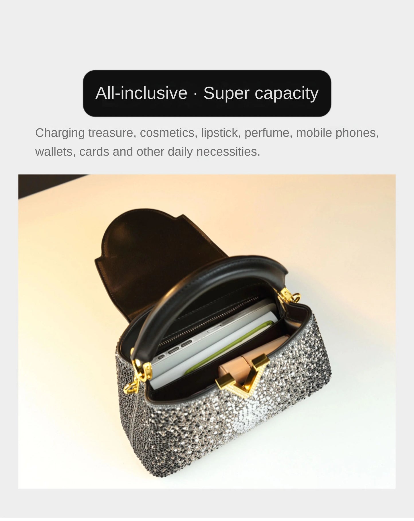 Sac à Main Luxe Brillant à Strass – Collection Glam 2025