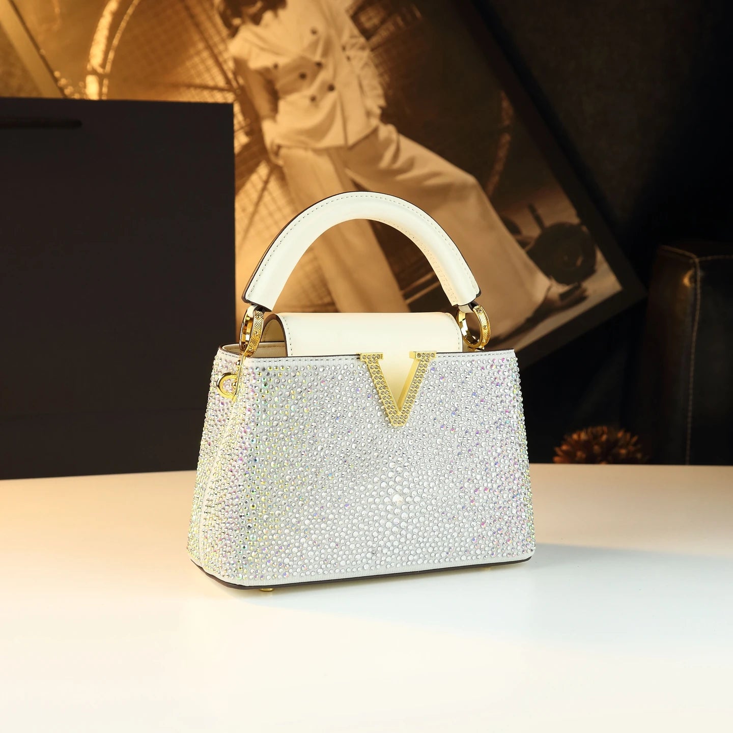 Sac à Main Luxe Brillant à Strass – Collection Glam 2025