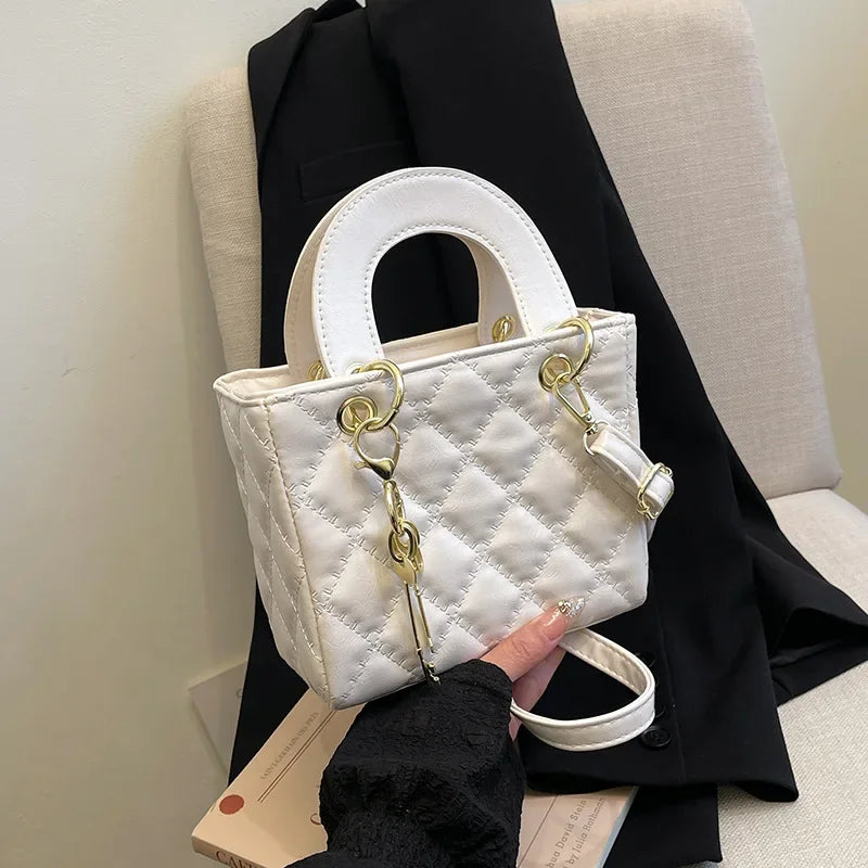 Mini Sac Matelassé Élégant – Blanc Classy