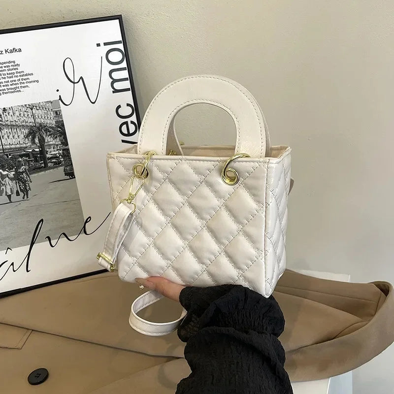 Mini Sac Matelassé Élégant – Blanc Classy