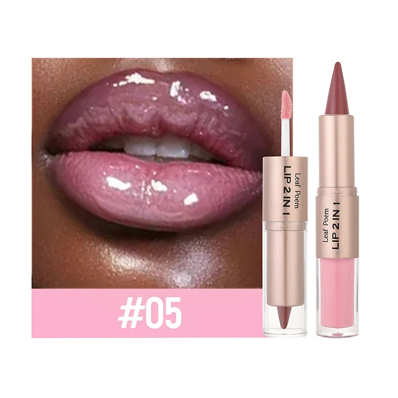 Lipstick & Gloss 2-en-1 – Finition Brillante