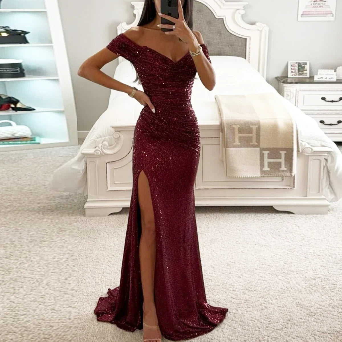 Robe de Soirée Glamour Fendue