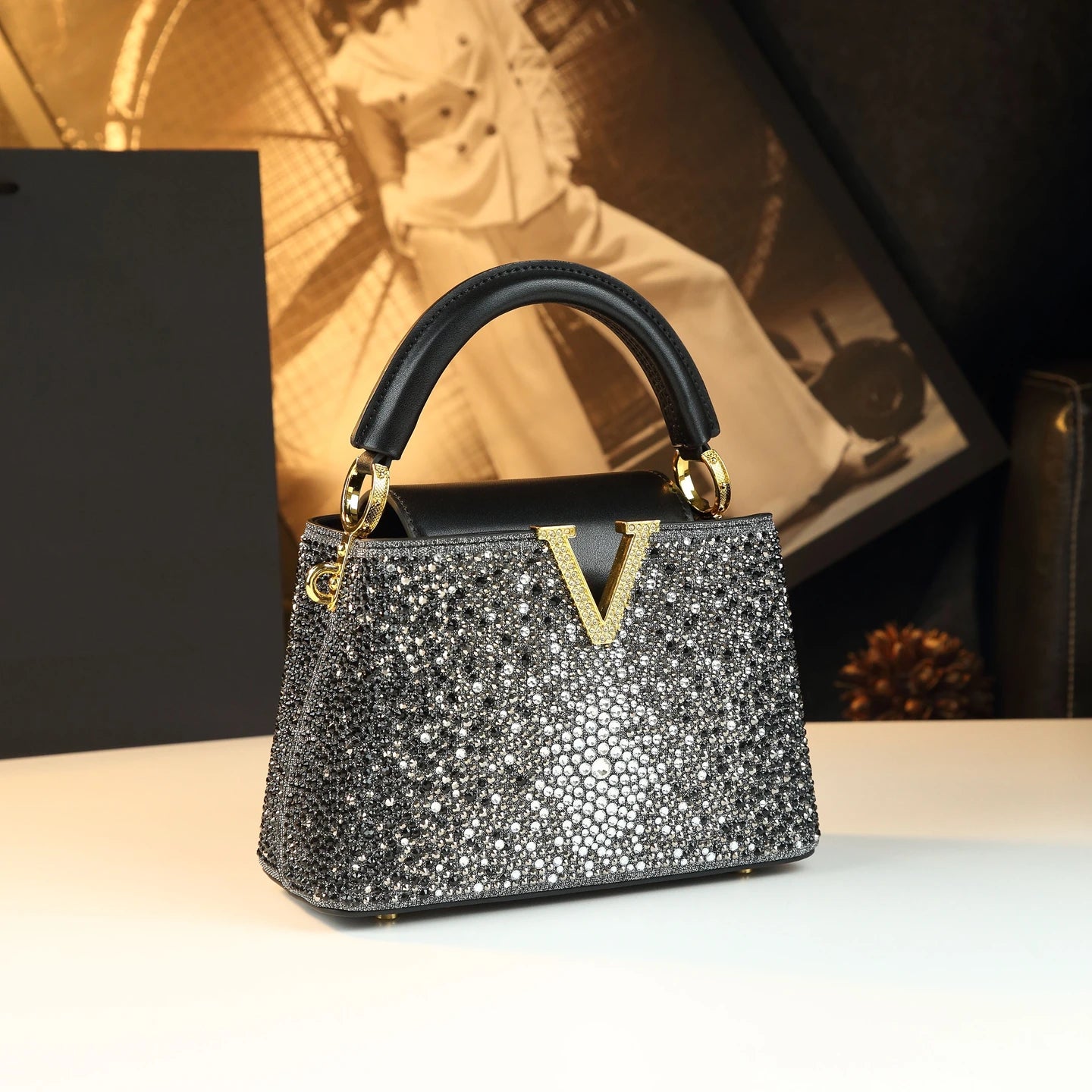 Sac à Main Luxe Brillant à Strass – Collection Glam 2025