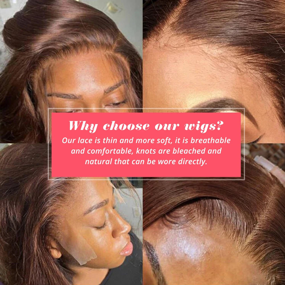 Perruque Carré Lisse Couleur Cuivrée – Lace Transparent