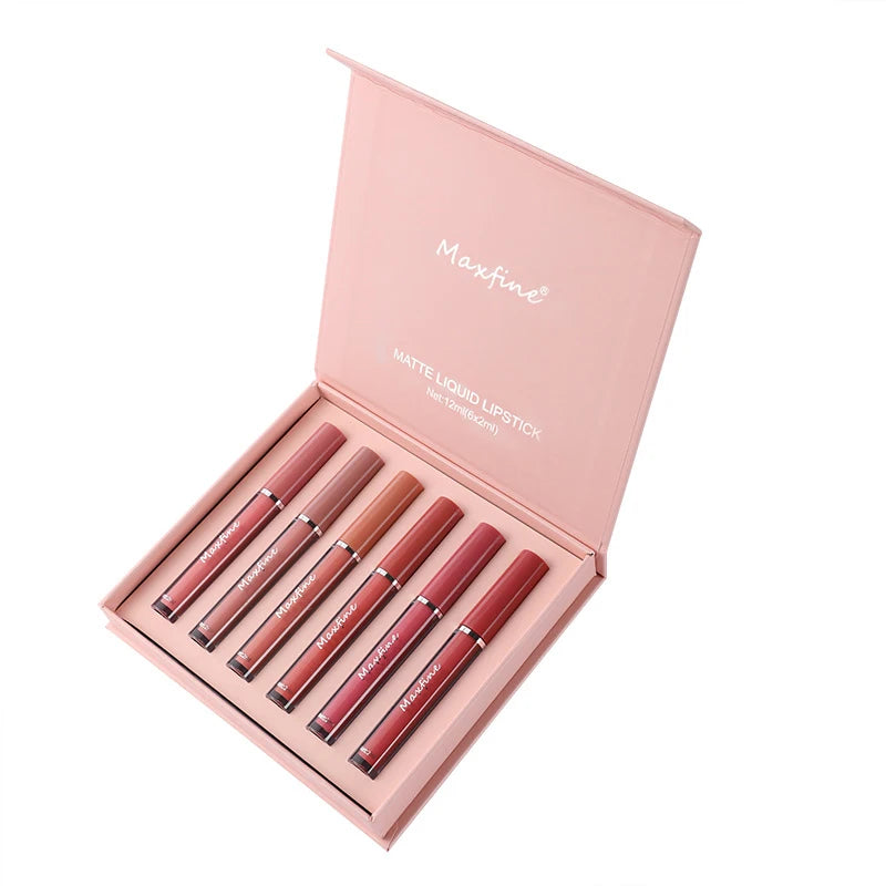 Coffret 6 Rouges à Lèvres Mat – Longue Tenue